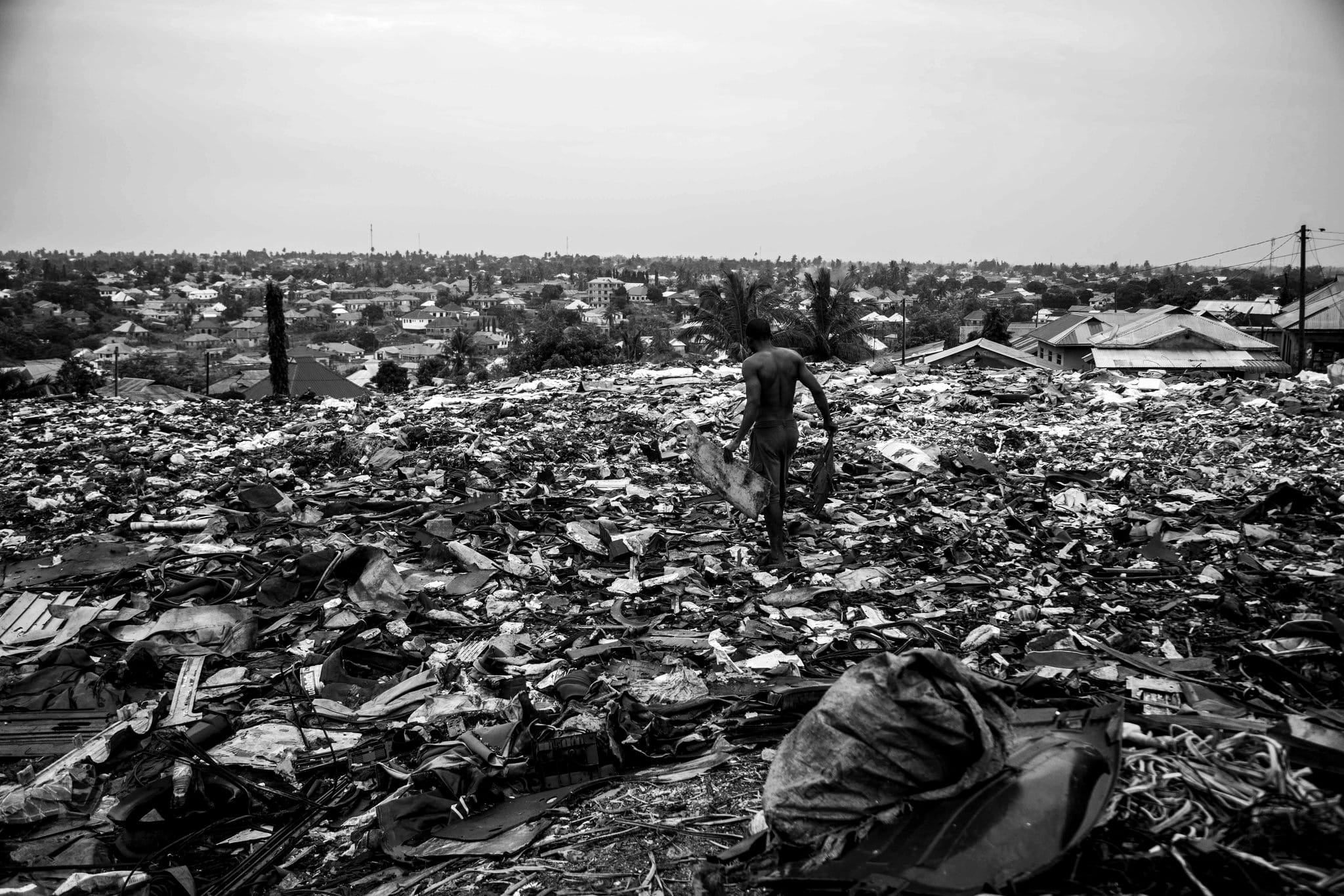 Remains of electrical equipment and other debris Kariakoo