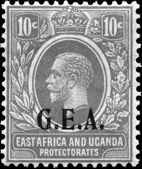1922 Tanganyika GEA overprinted 10- orange stamp
