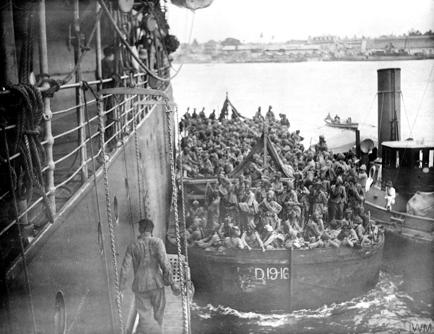 Indian Expeditionary Forces boats anchoring in Kilwa German East Africa