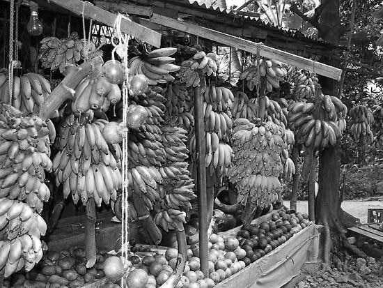 Bananas being sold at the market in Tanzania