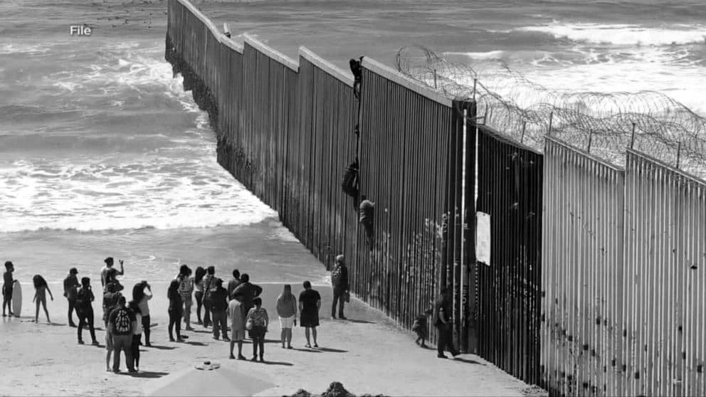 Mexicans crossing the USA border illegally