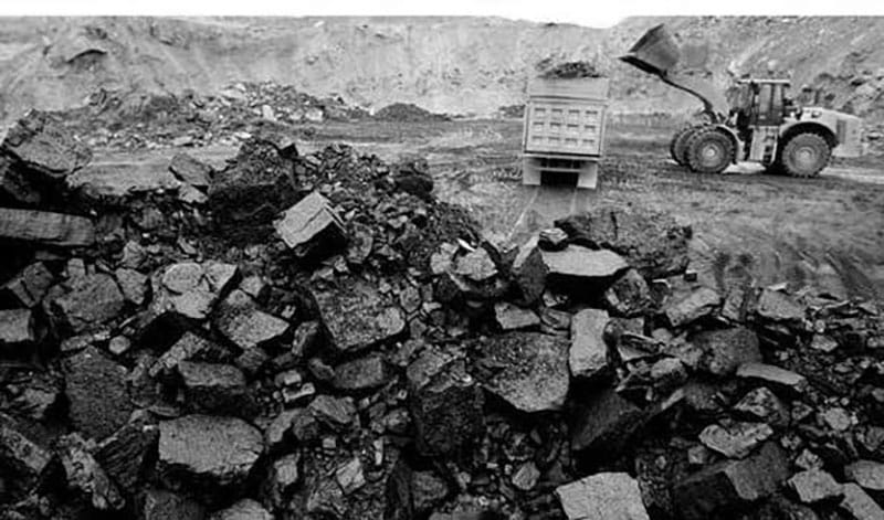 Tancoal mining trucks in the middle of Ngaka coal mine