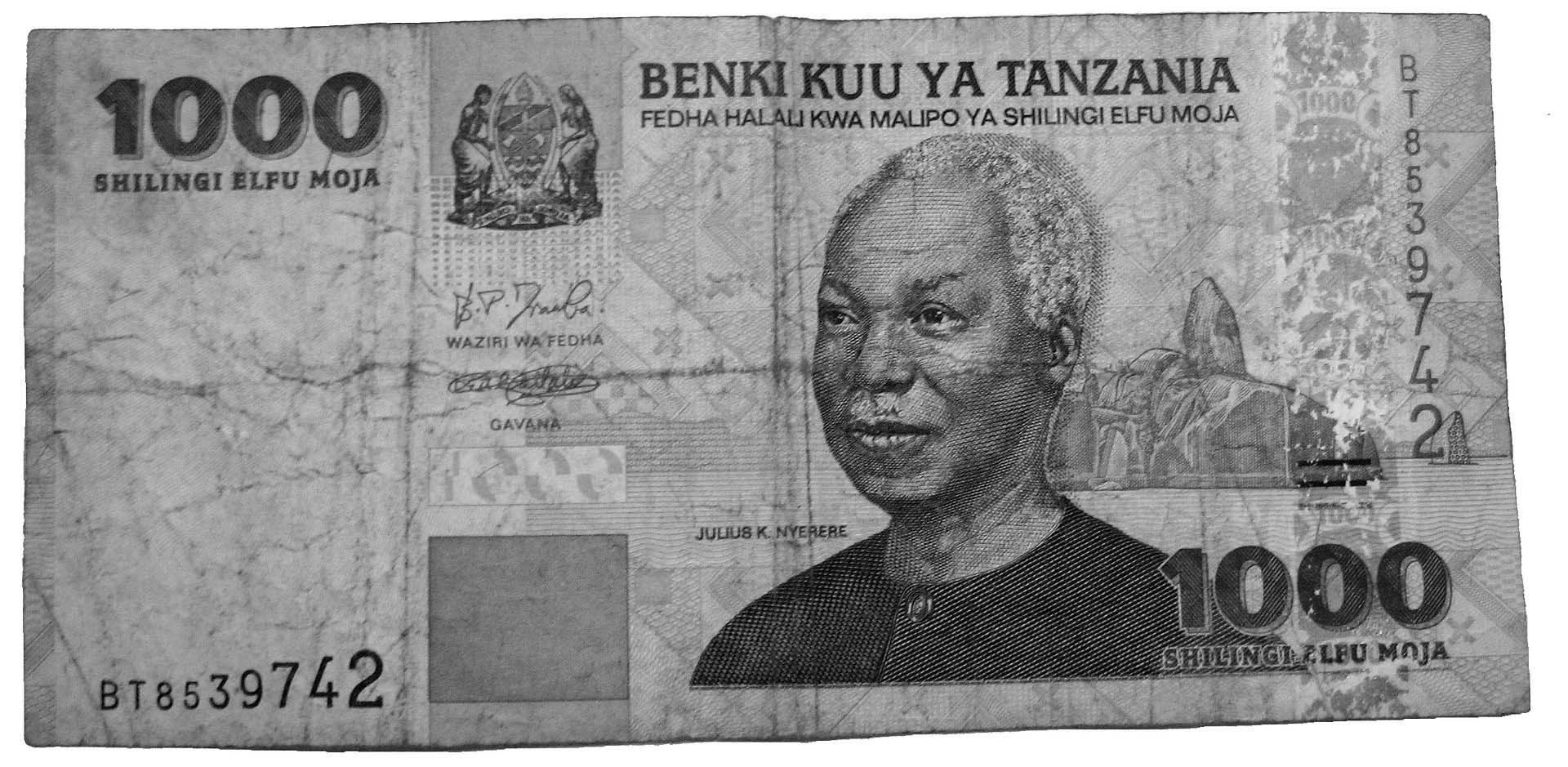 1000 Tanzanian shillings note