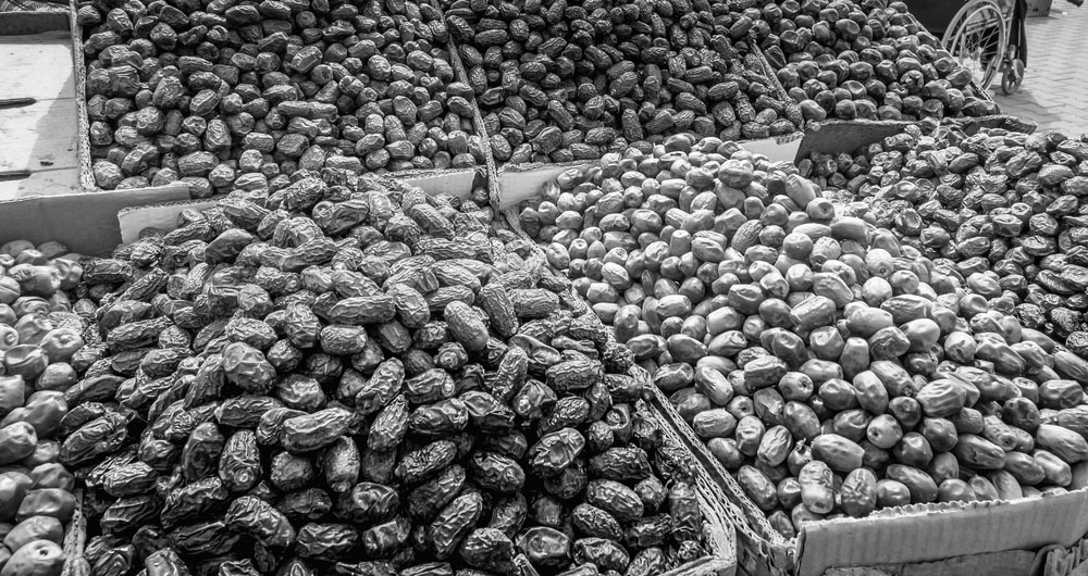 Dates on display at the market