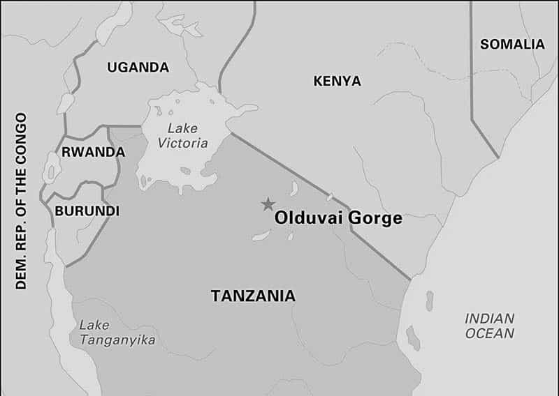 Olduvai Gorge Tanzania map