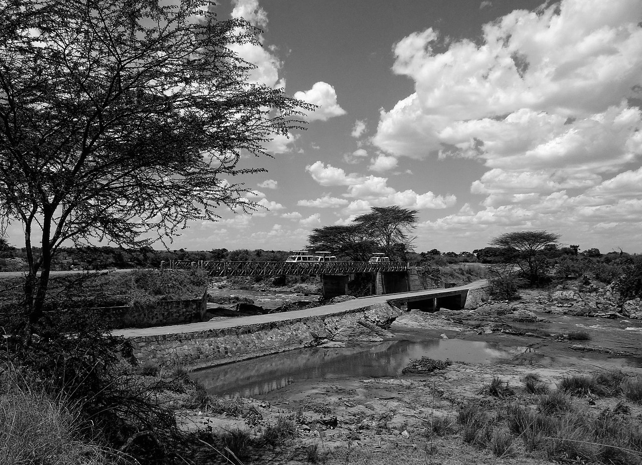Bridge crossing Mara river between Tanzania and Kenya