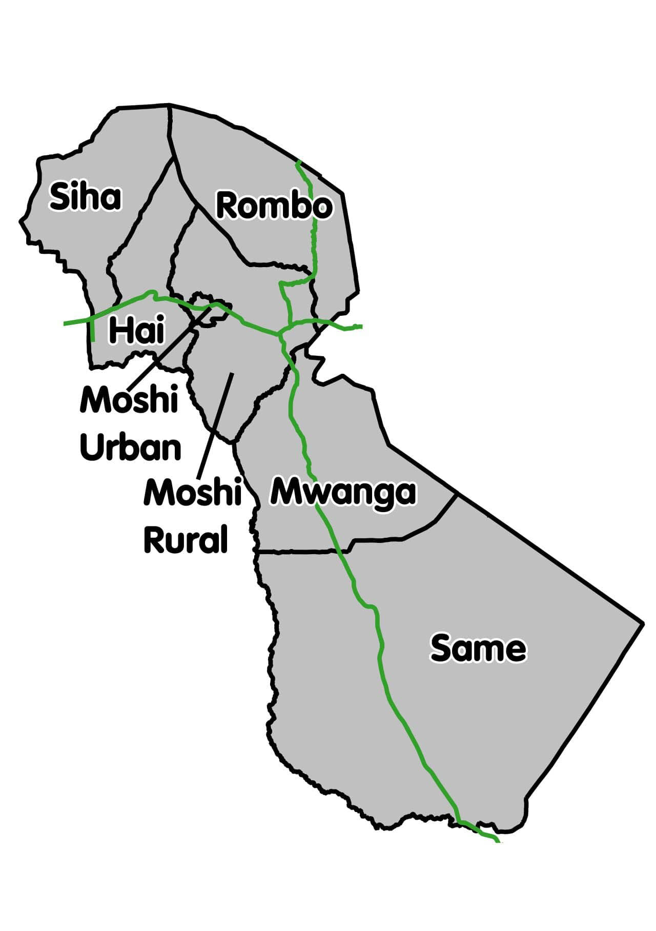 Kilimanjaro Region districts