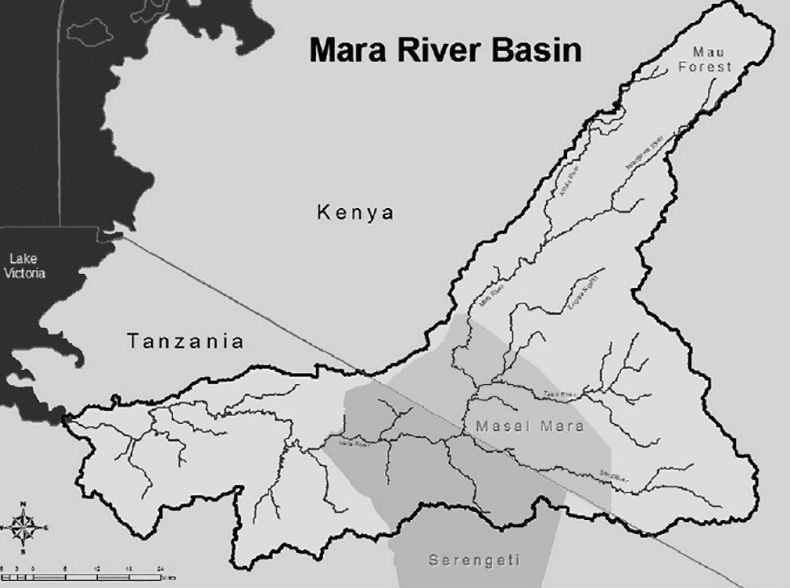 Mara river Africa map