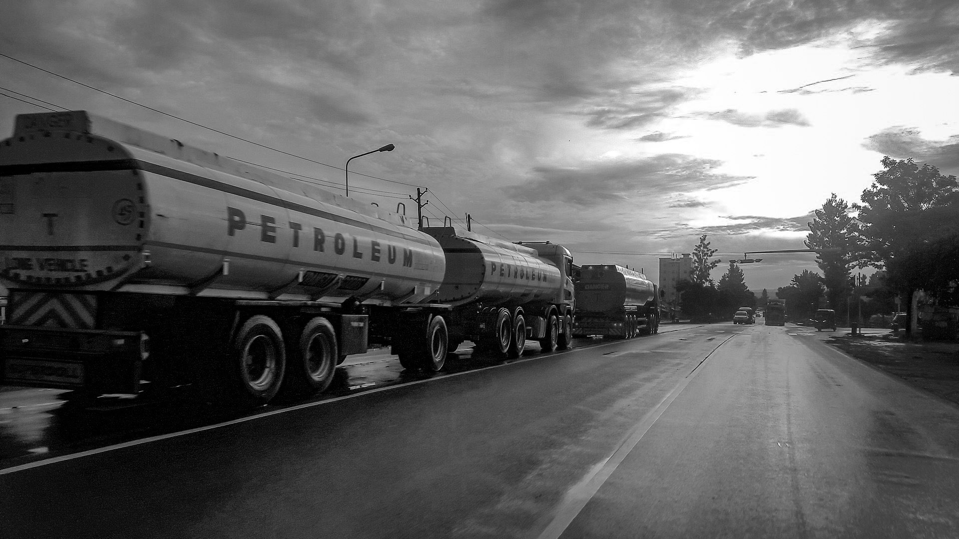Petroleum trucks strolling through the city of Mbeya