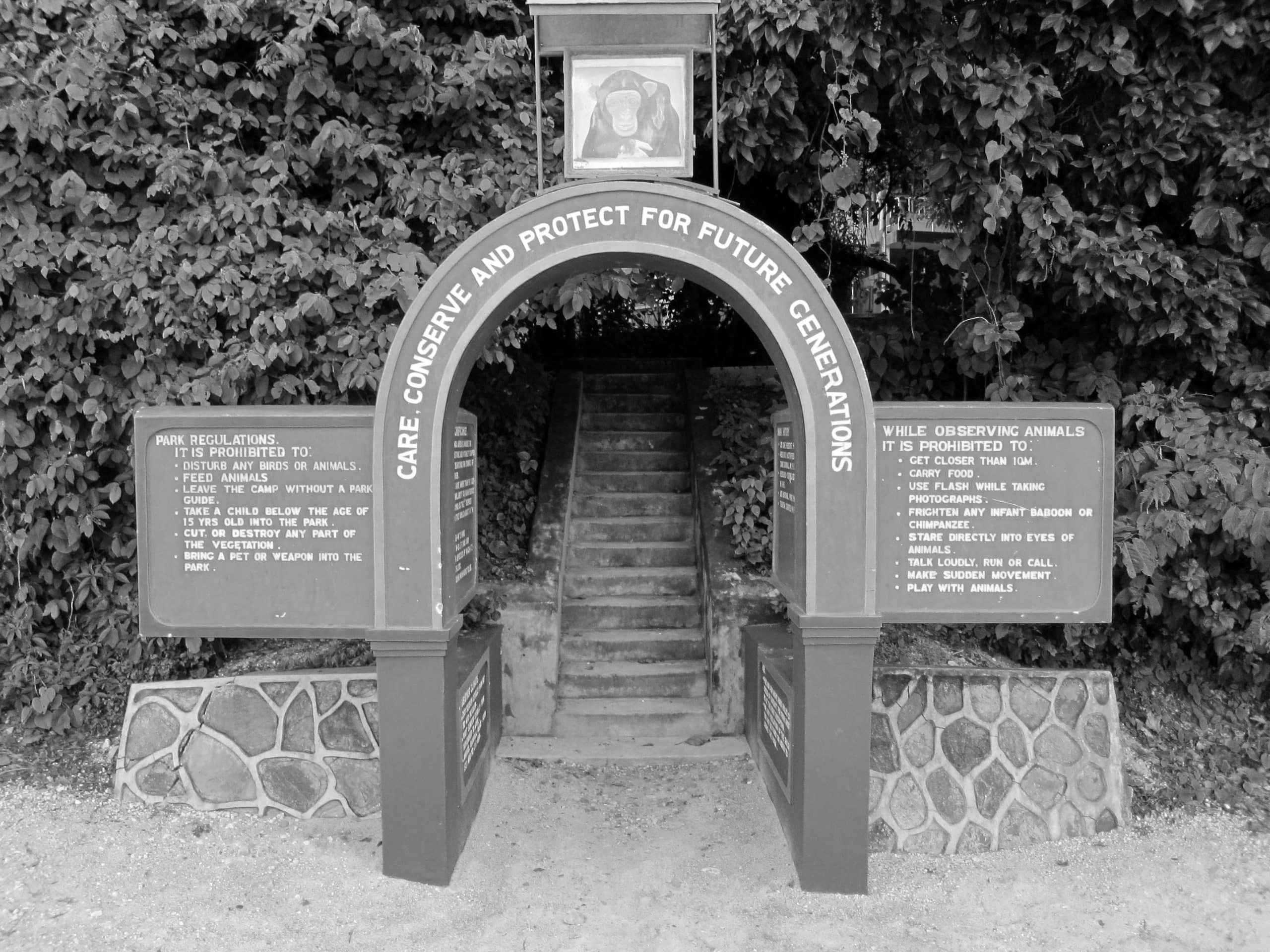 The doorway to enter Gombe Stream National Park