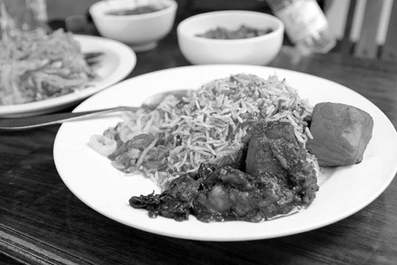 Fish with Biryani Rice at Lukmaan restaurant in Zanzibar