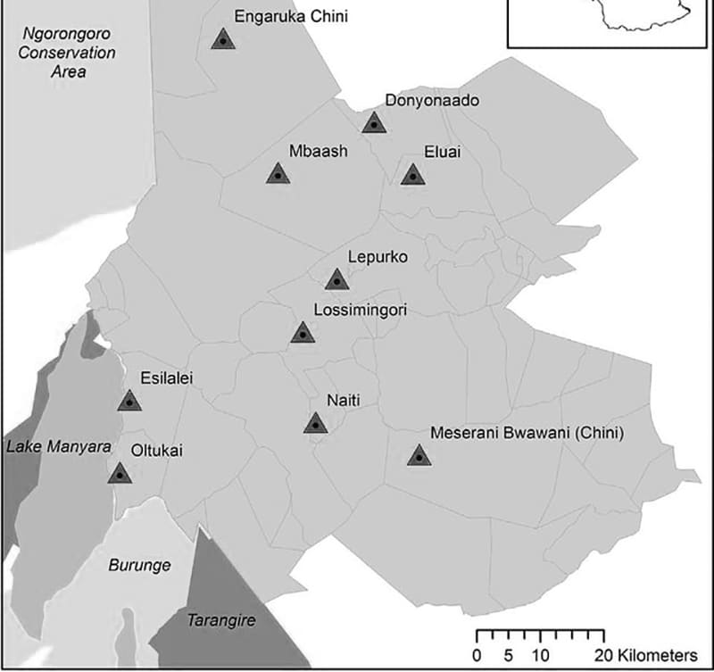 Monduli District Map