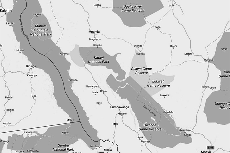 Rukwa region map