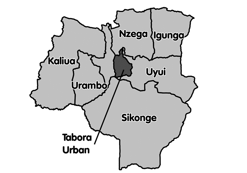 Tabora region map
