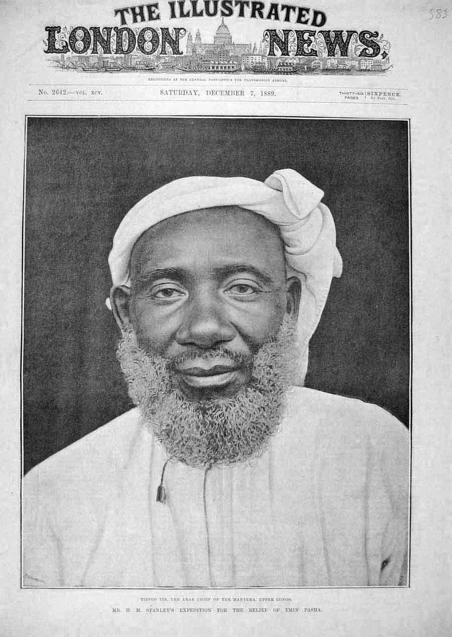 Tippu Tip on the Front cover December 7th 1889 The Illustrated London News