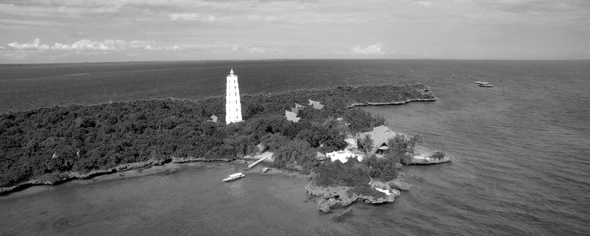 Chumbe Island lighthouse bird eyeview