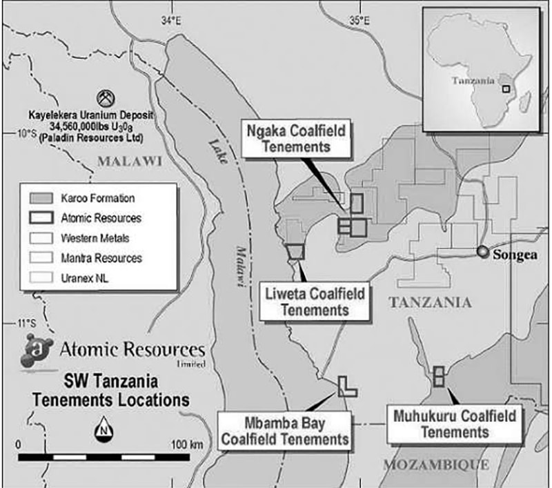 Coal mining in Tanzania - map