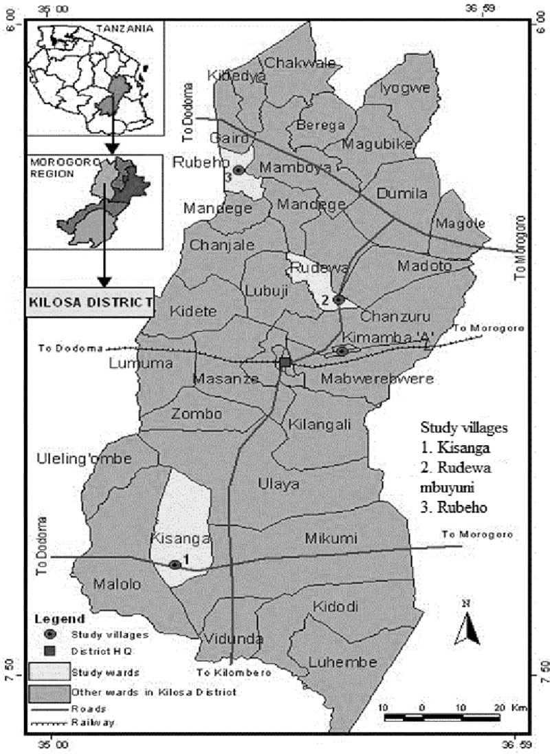 Kilosa District Map