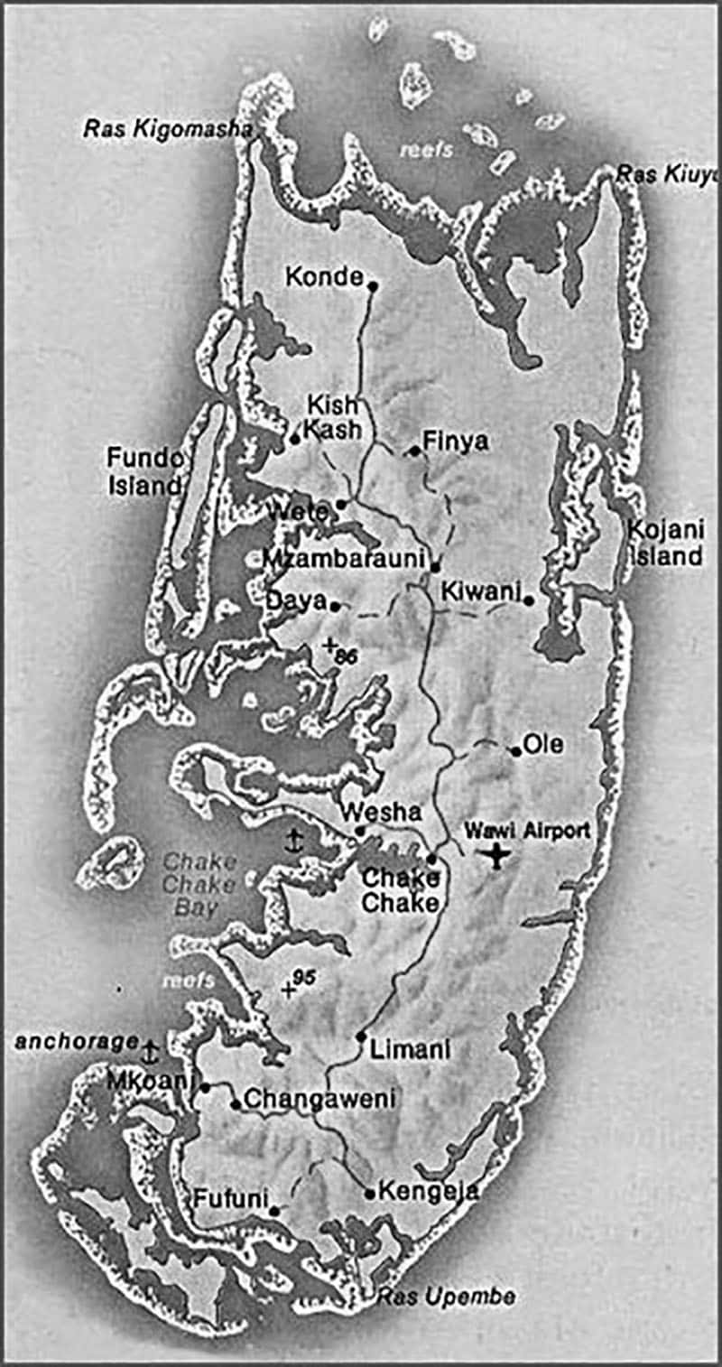 Pemba island map