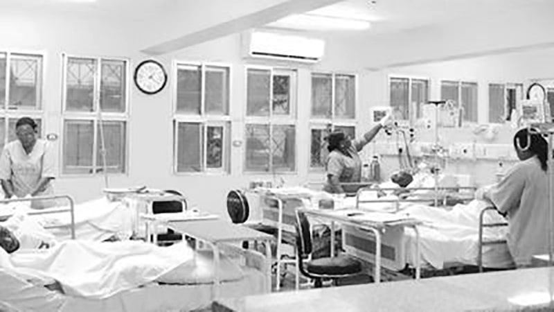 Nurses at Muhimbili National Hospital attending to a patient