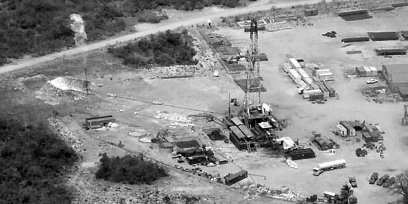 Songo Songo gas plant aerial view - ongoing drilling development