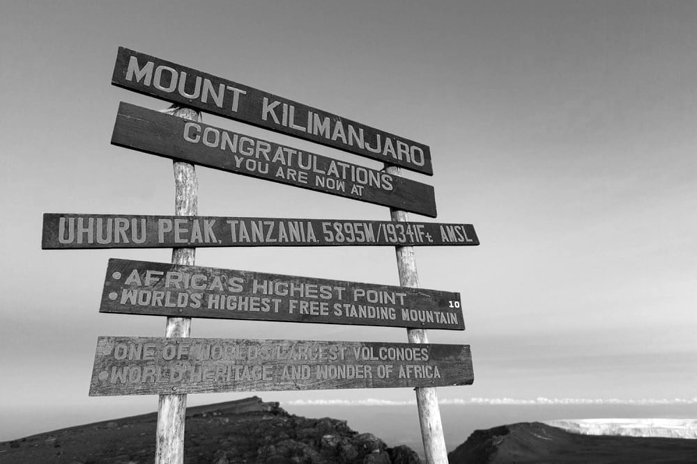 Uhuru Peak sign - Mount Kilimanjaro