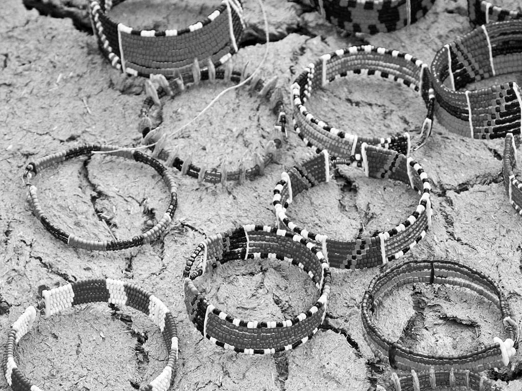 Maasai traditional jewelry in village market, Tanzania.