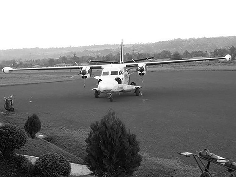 Plane parking on Bukoba Airport Airstrip