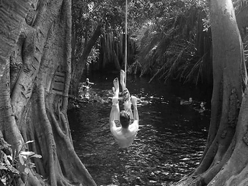 Rope swing at Chemka Hot Springs