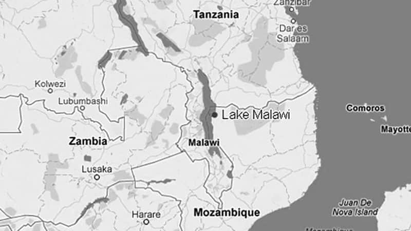 Africa map Lake Malawi