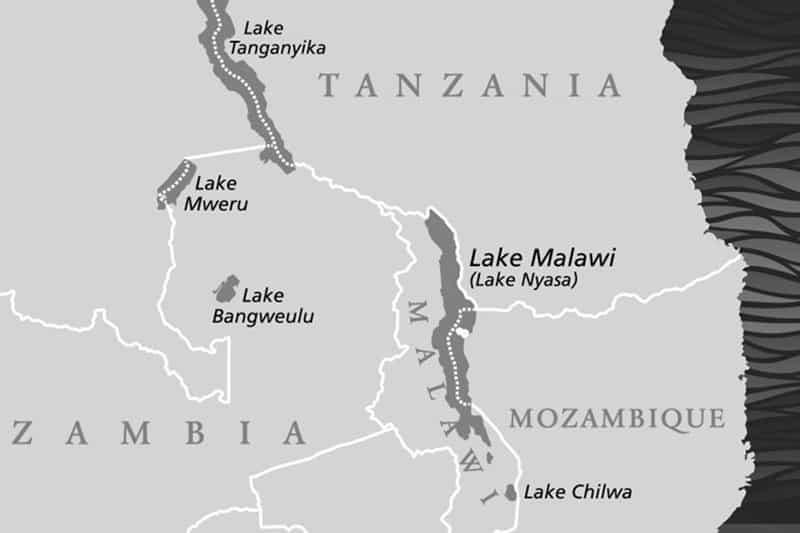 Lake Malawi on map