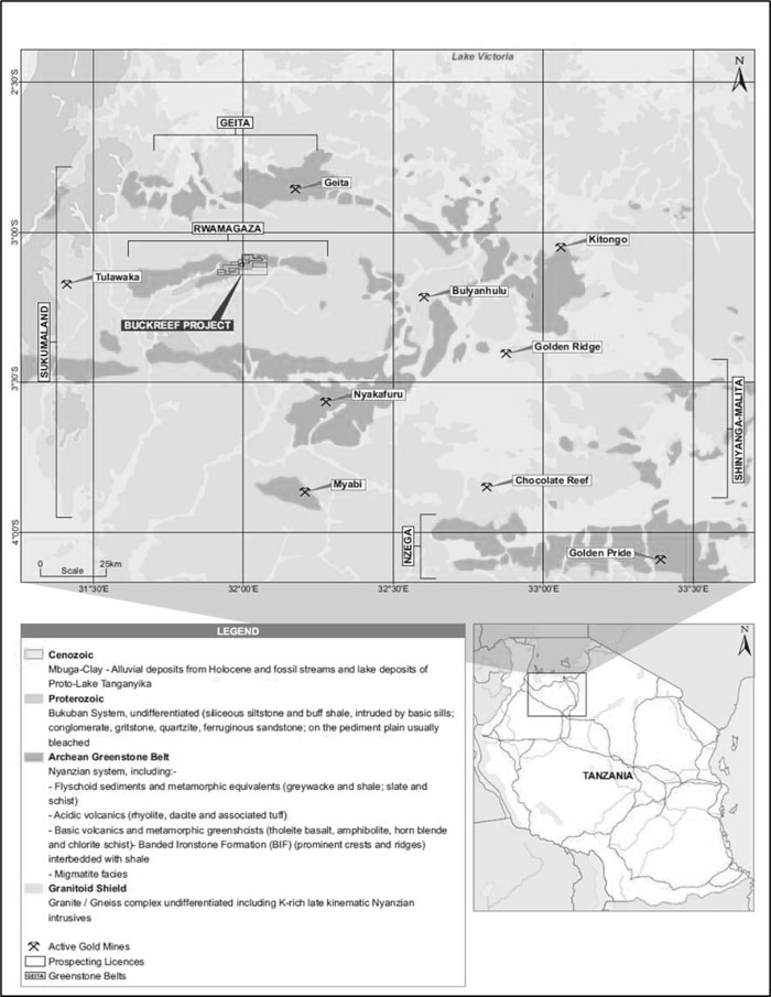 BUCKREEF GOLD MINING PROJECT LOCATION