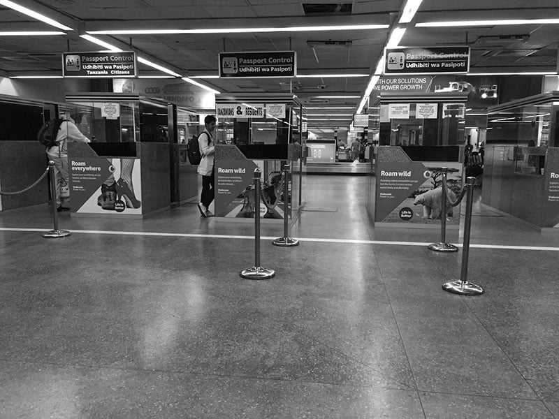 Immigration kiosks - Passport control at Julius Nyerere International Airport