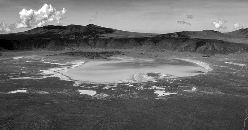 Ngorongoro crater aerial view