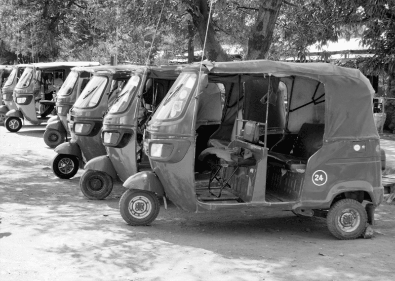 Tuk Tuk or Bajaj, popular local Tanzanian transport