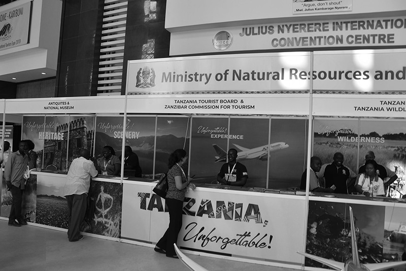 Tanzania’s Ministry of Natural Resources & Tourism, Tanzania kiosk at an exhibition