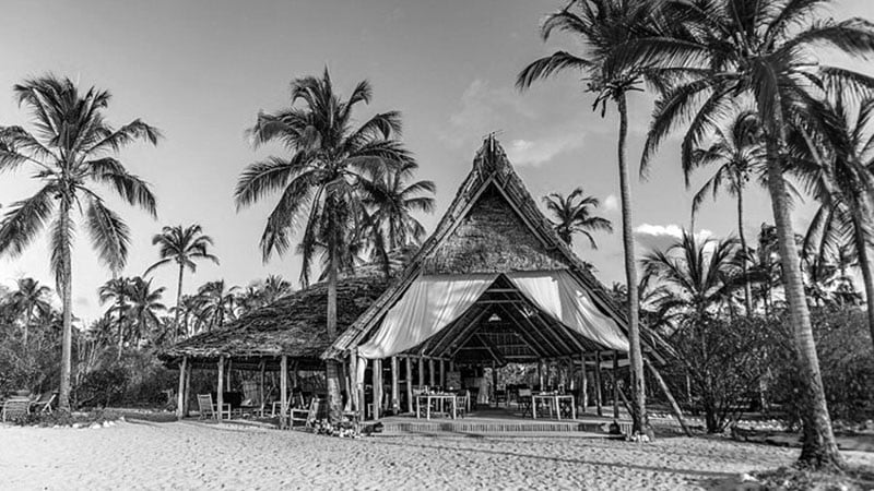 A cottage along the shore at Fanjove private island Zanzibar