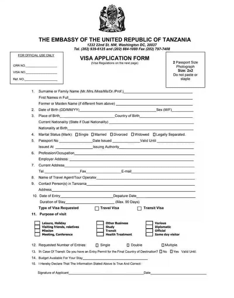 Application Form Sample