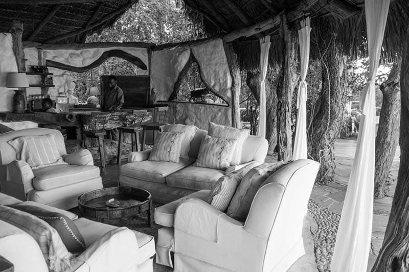 One of the lounges at Sand River Selous