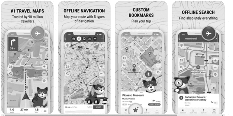 Some of the major features offered by Maps me