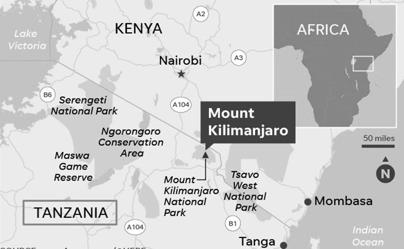 Kilimanjaro map location