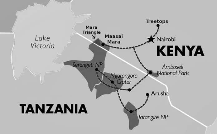 Experience the Wildlife Splendor - A Journey through Kenya and Tanzania Safari Maps