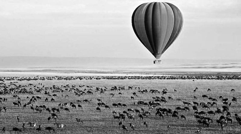 Balloon flying over Ngorongoro Conservation Area