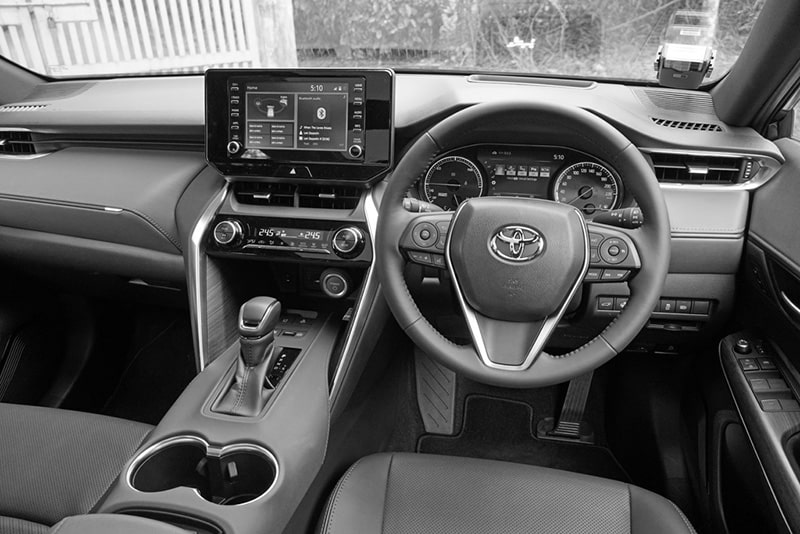 Front interior of a Toyota Harrier 2021