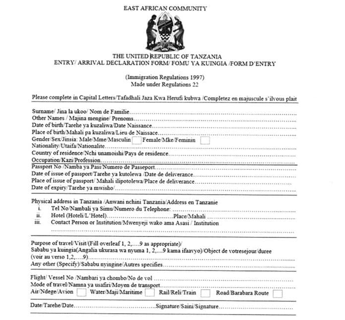 Simplifying the Tanzania Visa Process How to Fill Out the Visa on Arrival Form