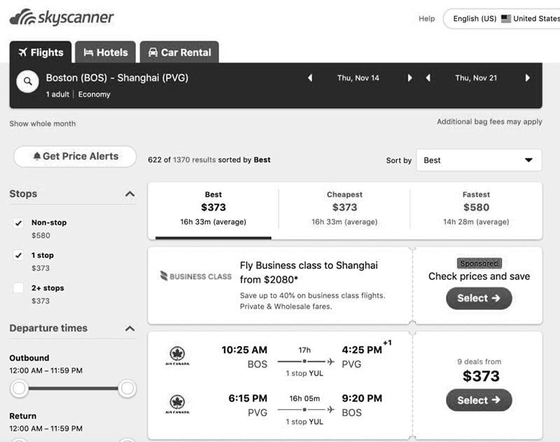 Skyscanner Search Engine