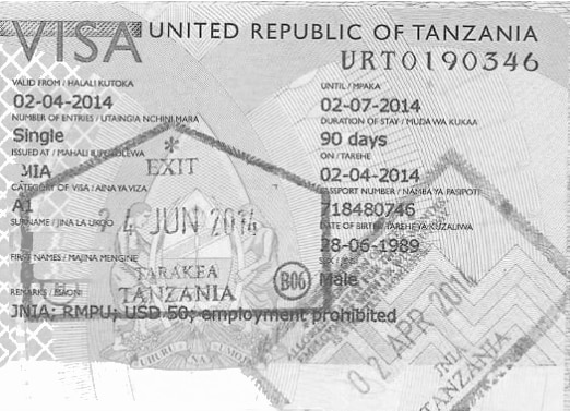 Tanzania Visa Image