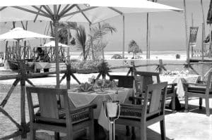 Outdoor dining of Ocean Paradise Hotel