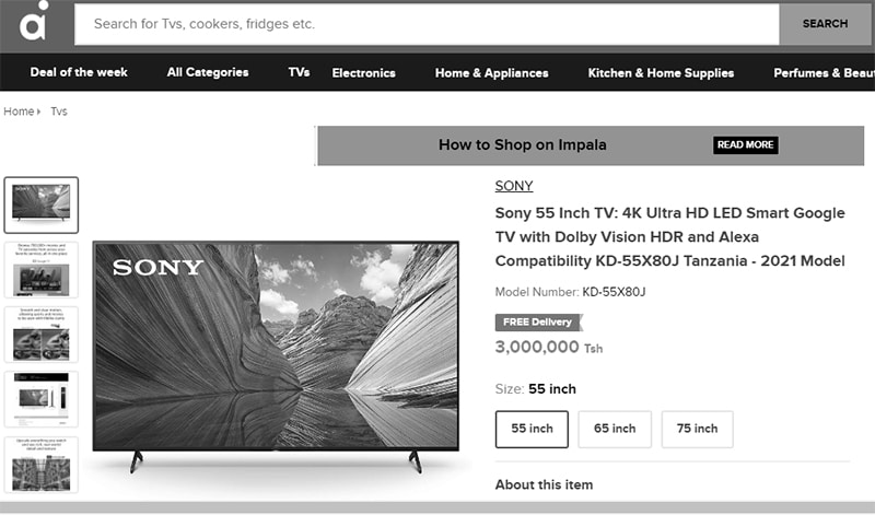 Researching Sony TV Prices in Tanzania