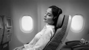 A Passenger relaxing on Air Tanzania
